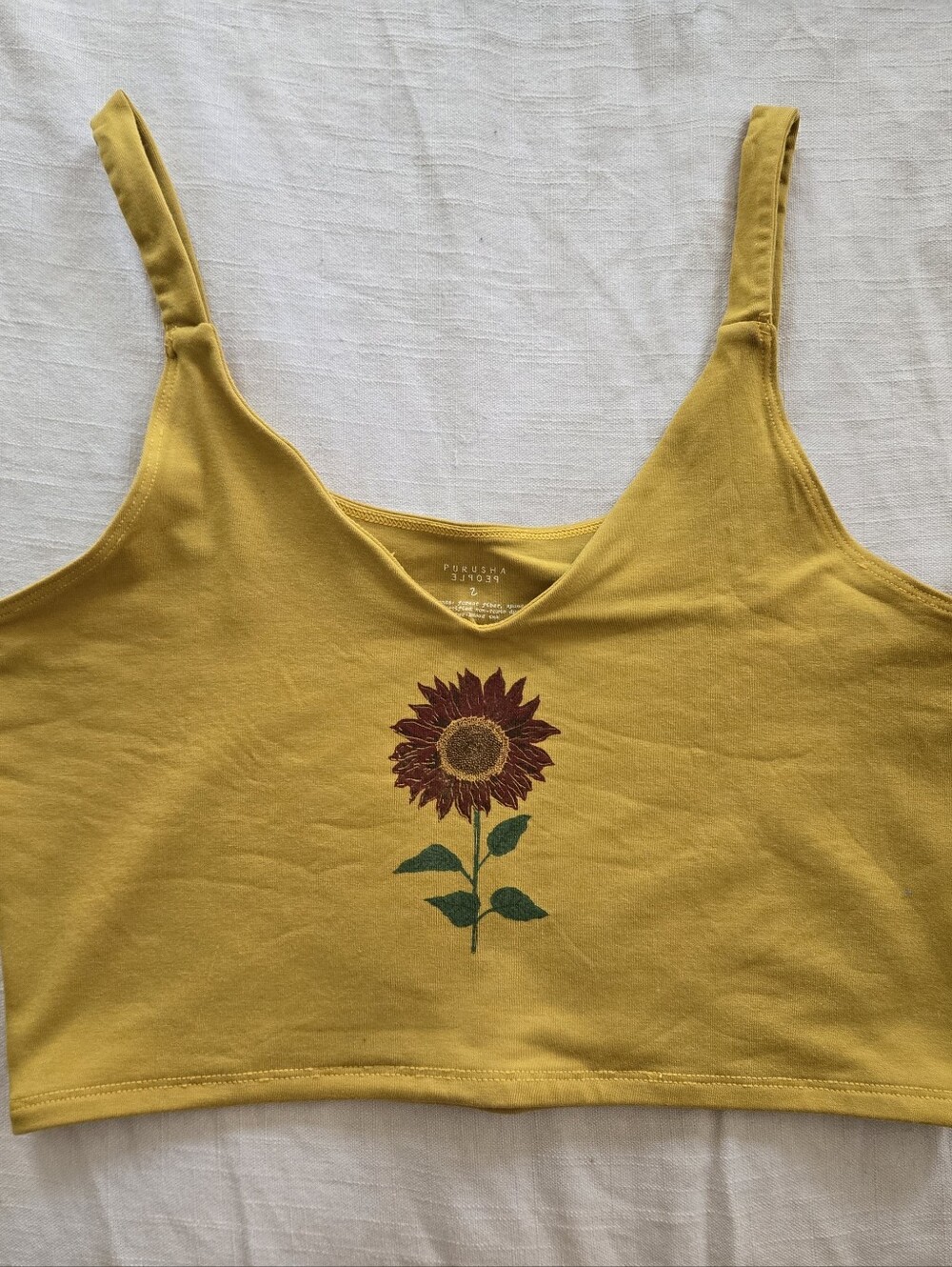 Purusha People Yellow Sunflower Bra Top, Large - Picture 2 of 8